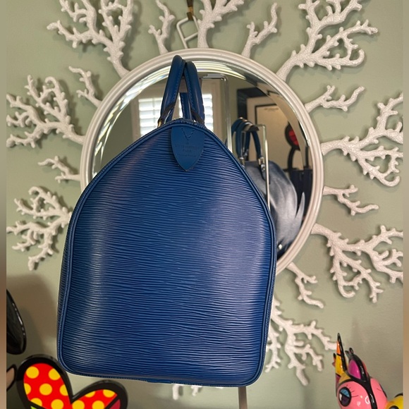 Louis Vuitton Blue Epi Leather Speedy 45 - Picture 2 of 9